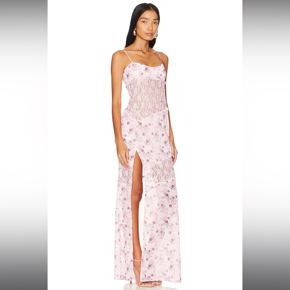 Lovers and Friends Kenzie Gown XS in Pink Floral Multi